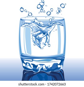 Ice cube in a glass