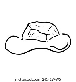 cubo de hielo, vector de doodle de tracción manual
