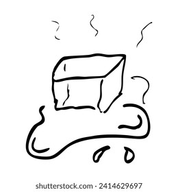 ice cube, hand draw doodle vector
