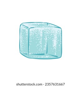 Ice Cube Hand Drawn Icon Illustration