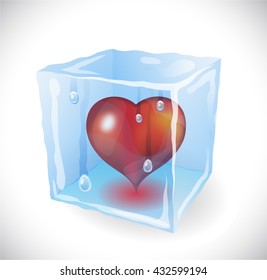 Ice cube with heart