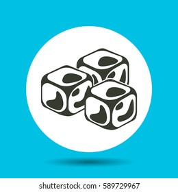 Ice cube icon. Flat vector illustration in black on white background.
