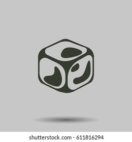 Ice cube icon. Flat vector illustration in black on white background.
