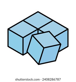 Icono de cubo de hielo. Congelar. Vector.