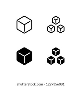 Ice Cube Icon Logo Vector Symbol. Arctic Icon