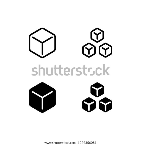 Ice Cube Icon Logo Vector Symbol Stock Vector (Royalty Free) 1229356081