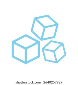 ice cube icon sugar logo design concept line style
