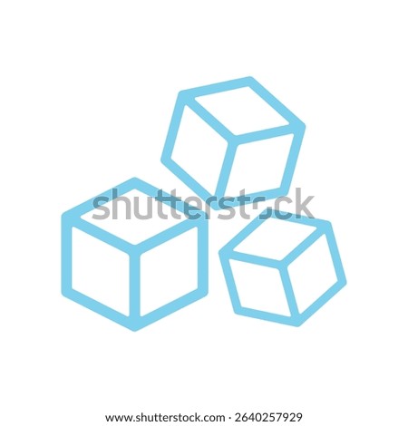 ice cube icon sugar logo design concept line style