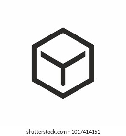 Ice cube icon and symbol. Vector