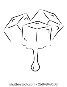 Icono de cubo de hielo, el mejor ícono de línea de Vector.