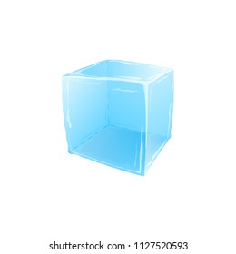 Ice cube isolated on white background. Vector EPS 10.