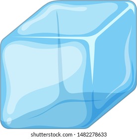 Ice cube isolated on white illustration