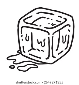 a ice cube line art illustration