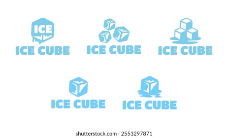 Ice cube logo design template.