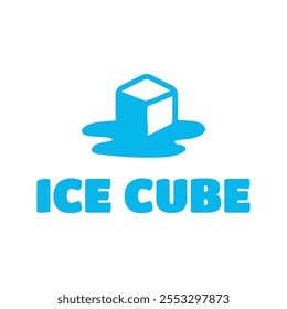 Ice cube logo design template.