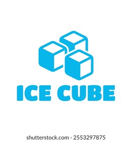 Ice cube logo design template.