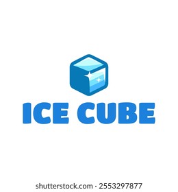 Ice cube logo design template.