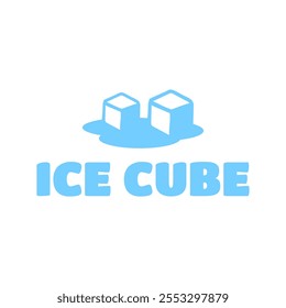 Ice cube logo design template.