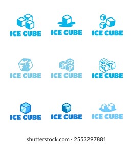 Ice cube logo design template.