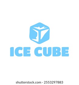 Ice cube logo design template.