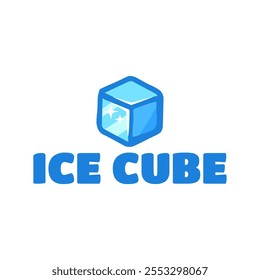 Ice cube logo design template.