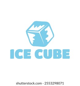 Ice cube logo design template.