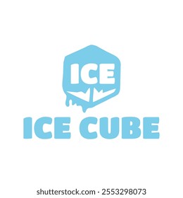 Ice cube logo design template.