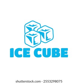 Ice cube logo design template.