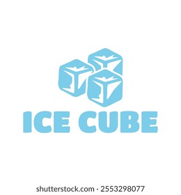 Ice cube logo design template.