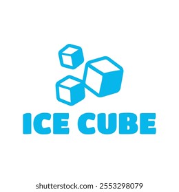 Ice cube logo design template.