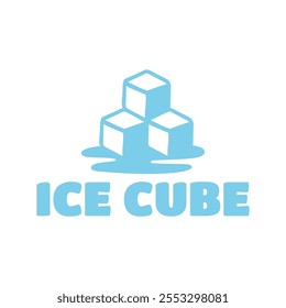 Ice cube logo design template.