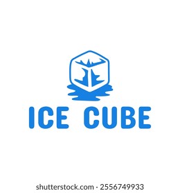 Ice cube logo design template.