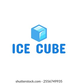 Ice cube logo design template.