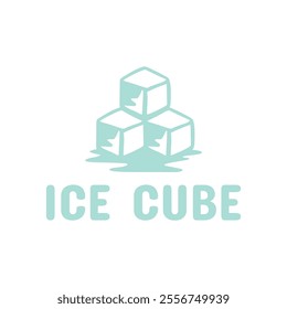 Ice cube logo design template.