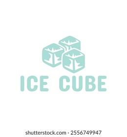 Ice cube logo design template.