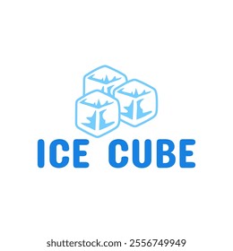 Ice cube logo design template.