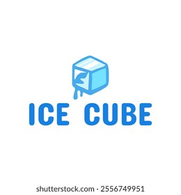 Ice cube logo design template.