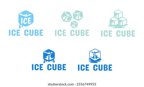 Ice cube logo design template.