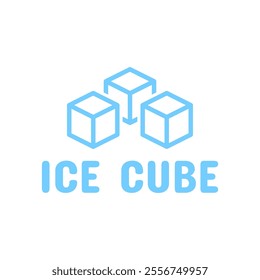 Ice cube logo design template.