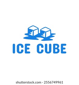 Ice cube logo design template.