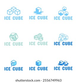 Ice cube logo design template.