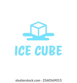 Ice cube logo design template.