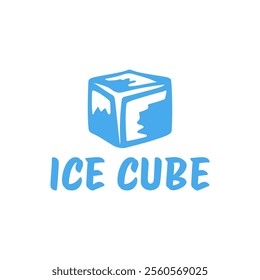 Ice cube logo design template.
