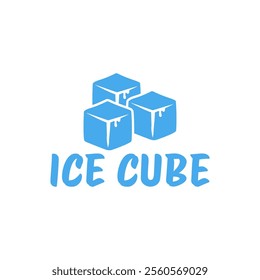 Ice cube logo design template.