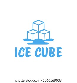 Ice cube logo design template.