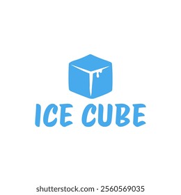 Ice cube logo design template.