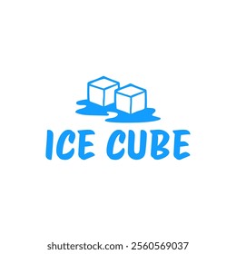 Ice cube logo design template.