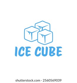 Ice cube logo design template.
