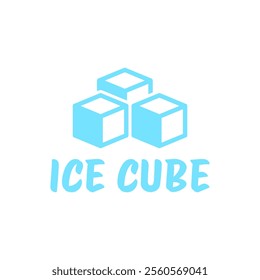 Ice cube logo design template.