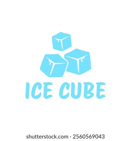 Ice cube logo design template.
